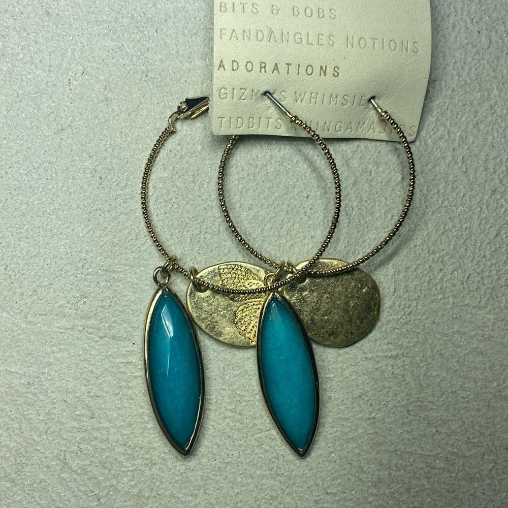 Anthropologie Melinda Charm Hoop Earrings - Picture 3 of 5